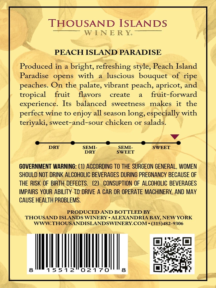 Peach Island Paradise | Thousand Islands Winery